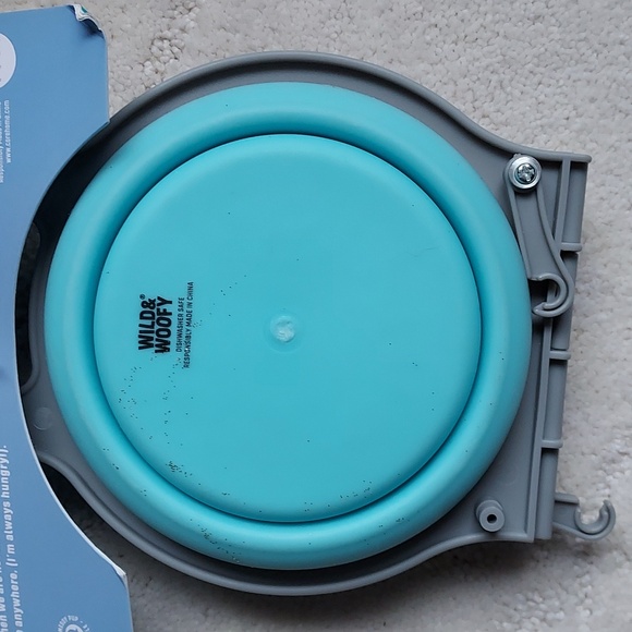 Wild & Woofy Break Time Travel Bowl Duo - Blue and Gray - Picture 2 of 3